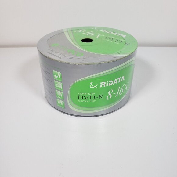 RiDATA DVD-R 8-16X 120min 4.7g 50 Pack Vintage SEALED BRAND NEW!!! - Picture 3 of 5